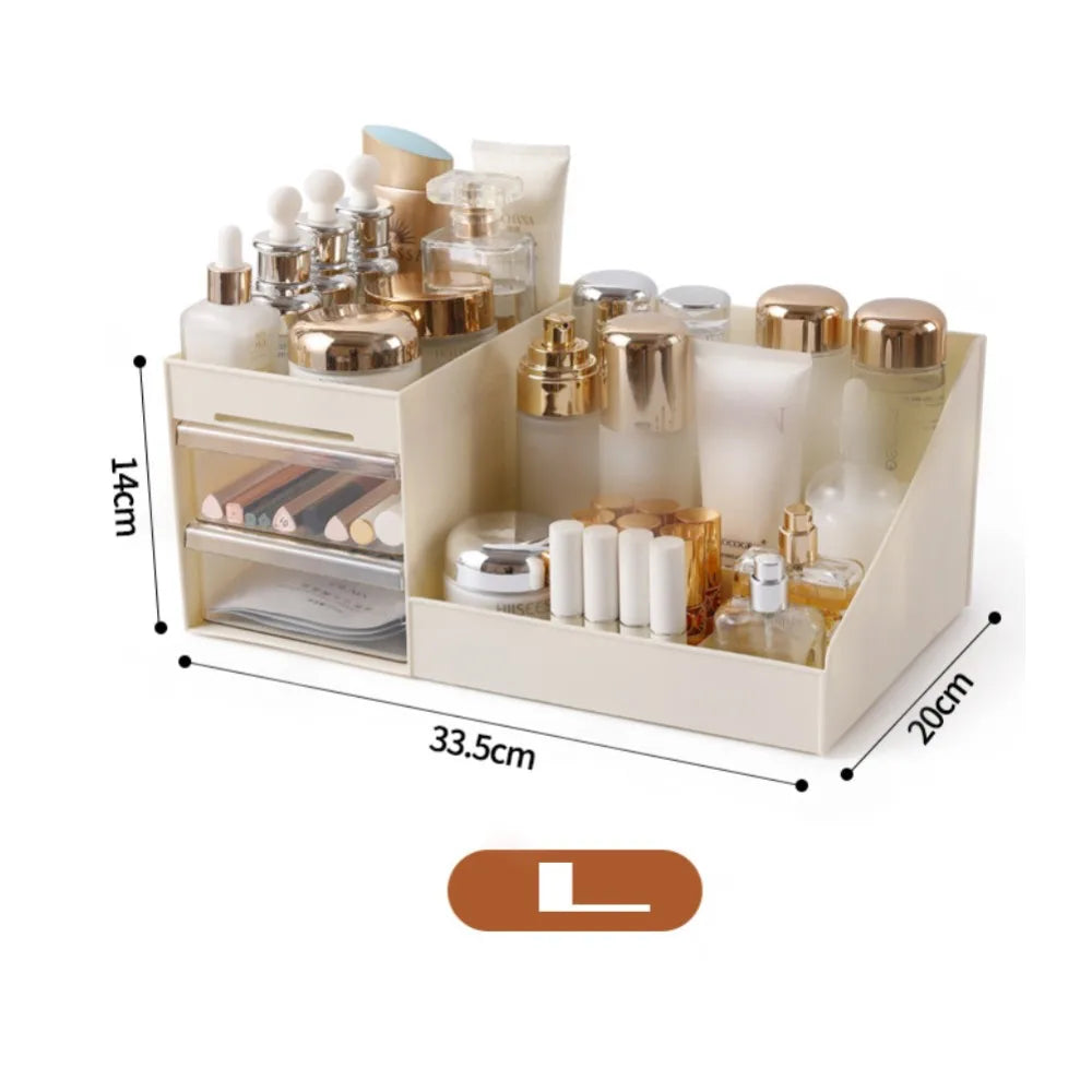Large Clear Cosmetic Display Case – Makeup Storage Box with Drawers