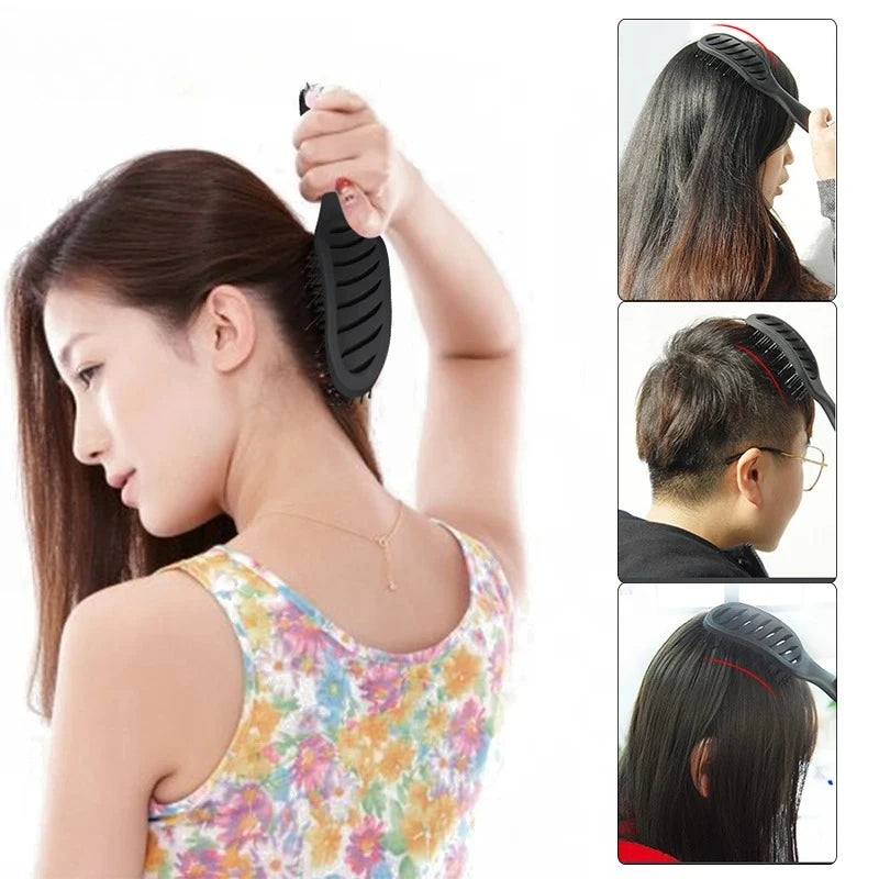 Curved Vent Detangling Brush – Anti-Static & Scalp Massage