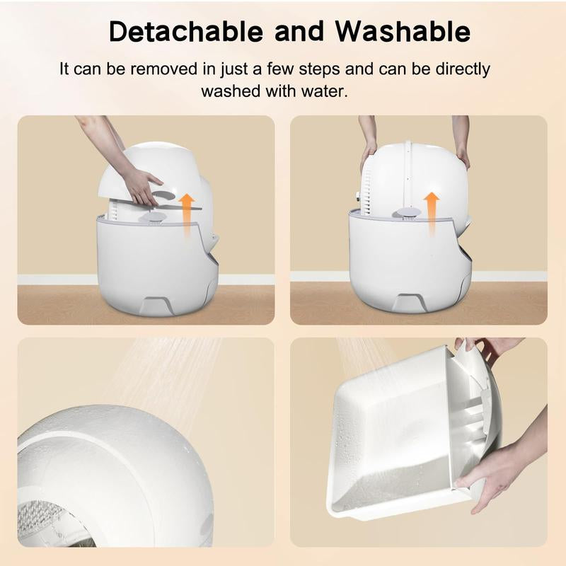 Self Cleaning Cat Litter Box, Automatic Cat Litter Box with APP Control Odor Removal Safety Protection for Multiple Cats ( Requires 2.4G WIFI )