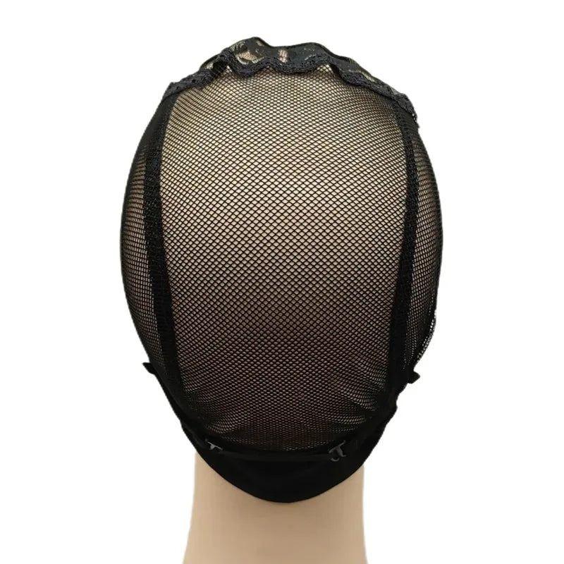1PC Black 4x4 Inch U-Part HD Lace Wig Cap with Adjustable Strap for DIY Wig Making Hairnet Weaving Cap