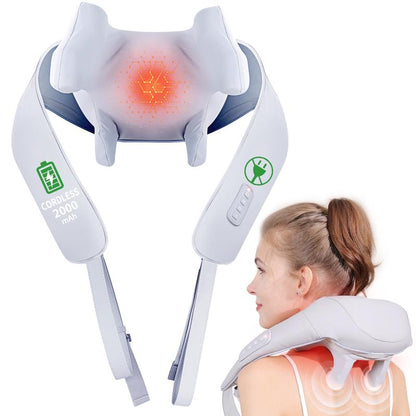 Neck and Shoulder Massage Shawl Massagers for Neck and Back with Heat - Deep Tissue 6D Kneading Pillow, Electric Shiatsu Shoulder Massage, Foot, Legs,Body - Relieve Muscle Pain - Office, Home & Car,Mothers Day Gift,Mother'S Day