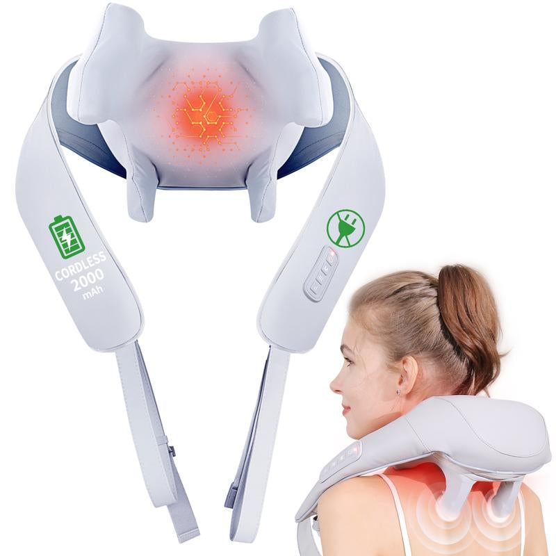 Neck and Shoulder Massage Shawl Massagers for Neck and Back with Heat - Deep Tissue 6D Kneading Pillow, Electric Shiatsu Shoulder Massage, Foot, Legs,Body - Relieve Muscle Pain - Office, Home & Car,Mothers Day Gift,Mother'S Day