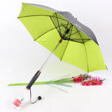 7 Colors Sunny and Rainy Umbrella with Fan and Spray Long-Handle Summer Umbrella