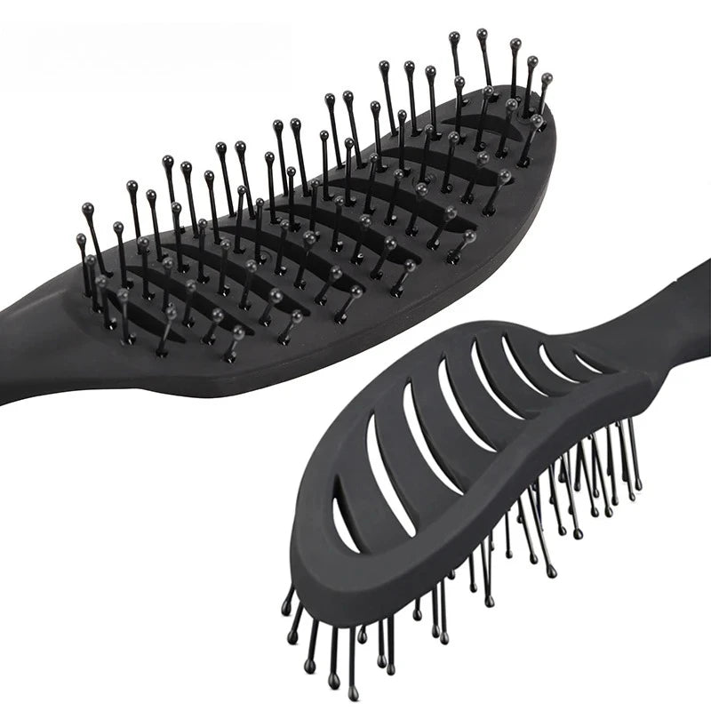 Curved Vent Detangling Brush – Anti-Static & Scalp Massage