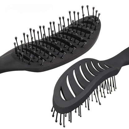 Curved Vent Detangling Brush – Anti-Static & Scalp Massage