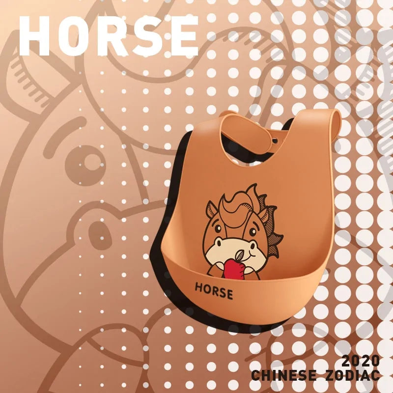 Waterproof Silicone Cartoon Baby Bibs