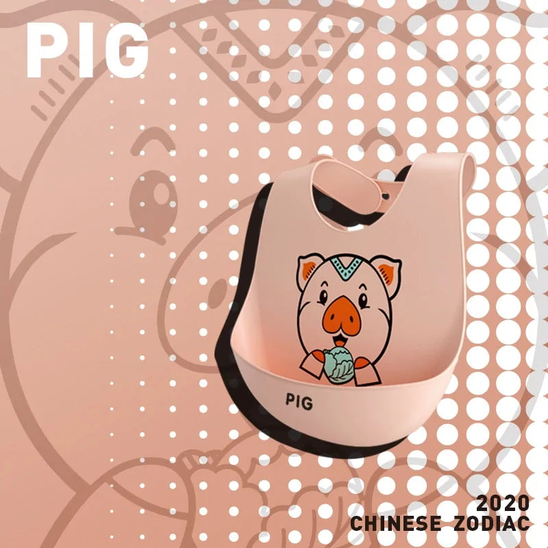 Waterproof Silicone Cartoon Baby Bibs