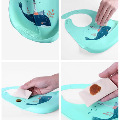 Waterproof Silicone Cartoon Baby Bibs