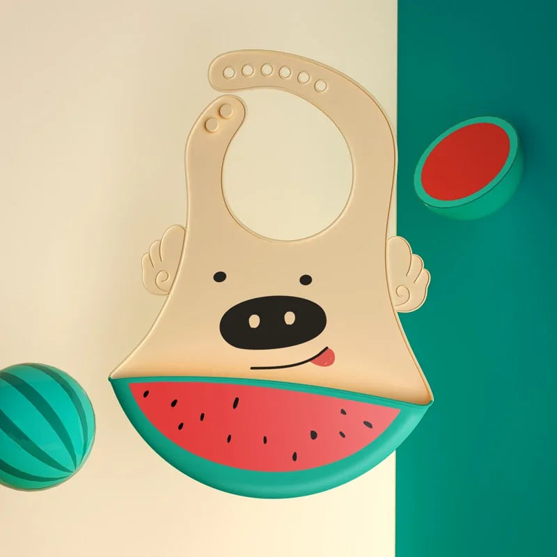 Waterproof Silicone Cartoon Baby Bibs