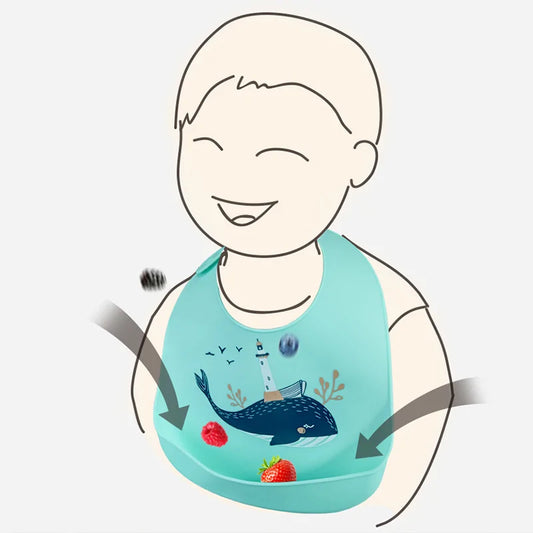 Waterproof Silicone Cartoon Baby Bibs