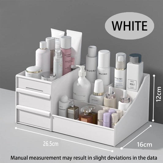 Large Clear Cosmetic Display Case – Makeup Storage Box with Drawers