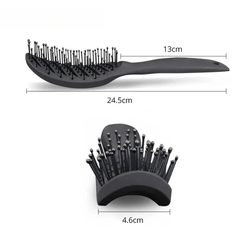 Curved Vent Detangling Brush – Anti-Static & Scalp Massage