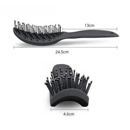 Curved Vent Detangling Brush – Anti-Static & Scalp Massage