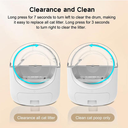 Self Cleaning Cat Litter Box, Automatic Cat Litter Box with APP Control Odor Removal Safety Protection for Multiple Cats ( Requires 2.4G WIFI )