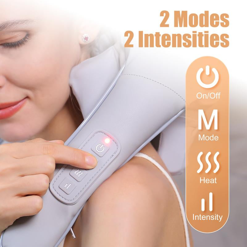Neck and Shoulder Massage Shawl Massagers for Neck and Back with Heat - Deep Tissue 6D Kneading Pillow, Electric Shiatsu Shoulder Massage, Foot, Legs,Body - Relieve Muscle Pain - Office, Home & Car,Mothers Day Gift,Mother'S Day