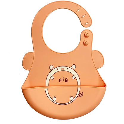 Waterproof Silicone Cartoon Baby Bibs