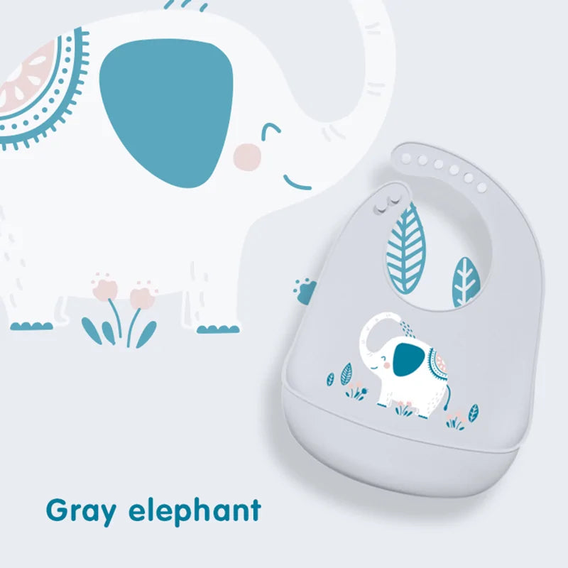 Waterproof Silicone Cartoon Baby Bibs